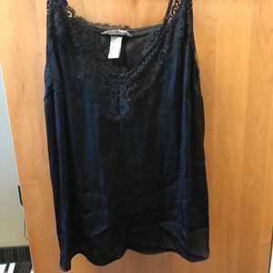 Black satin lace tank!